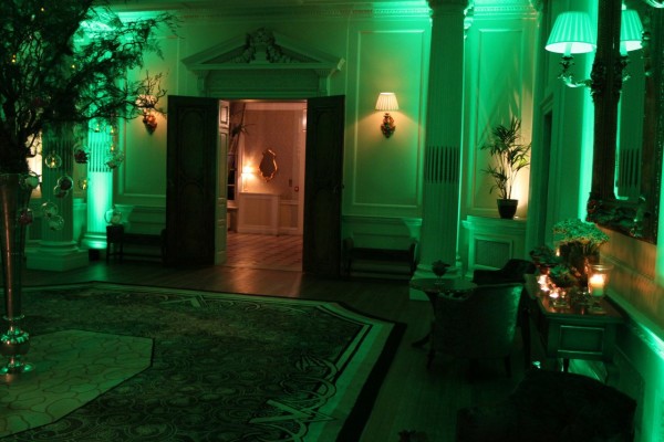 Wedding Party mood lighting at Hedsor House