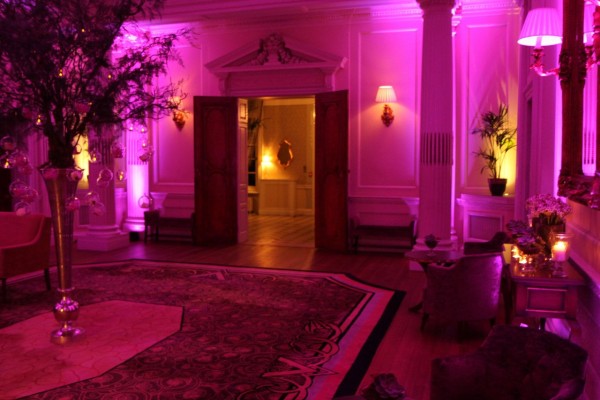 Hedsor House Party pink mood lighting