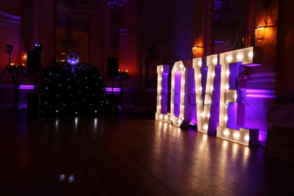Danesfield House Wedding Light Up Love Letters