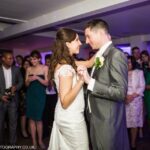 Bucks Wedding DJ playing first dance for happy couple at Stoke Place