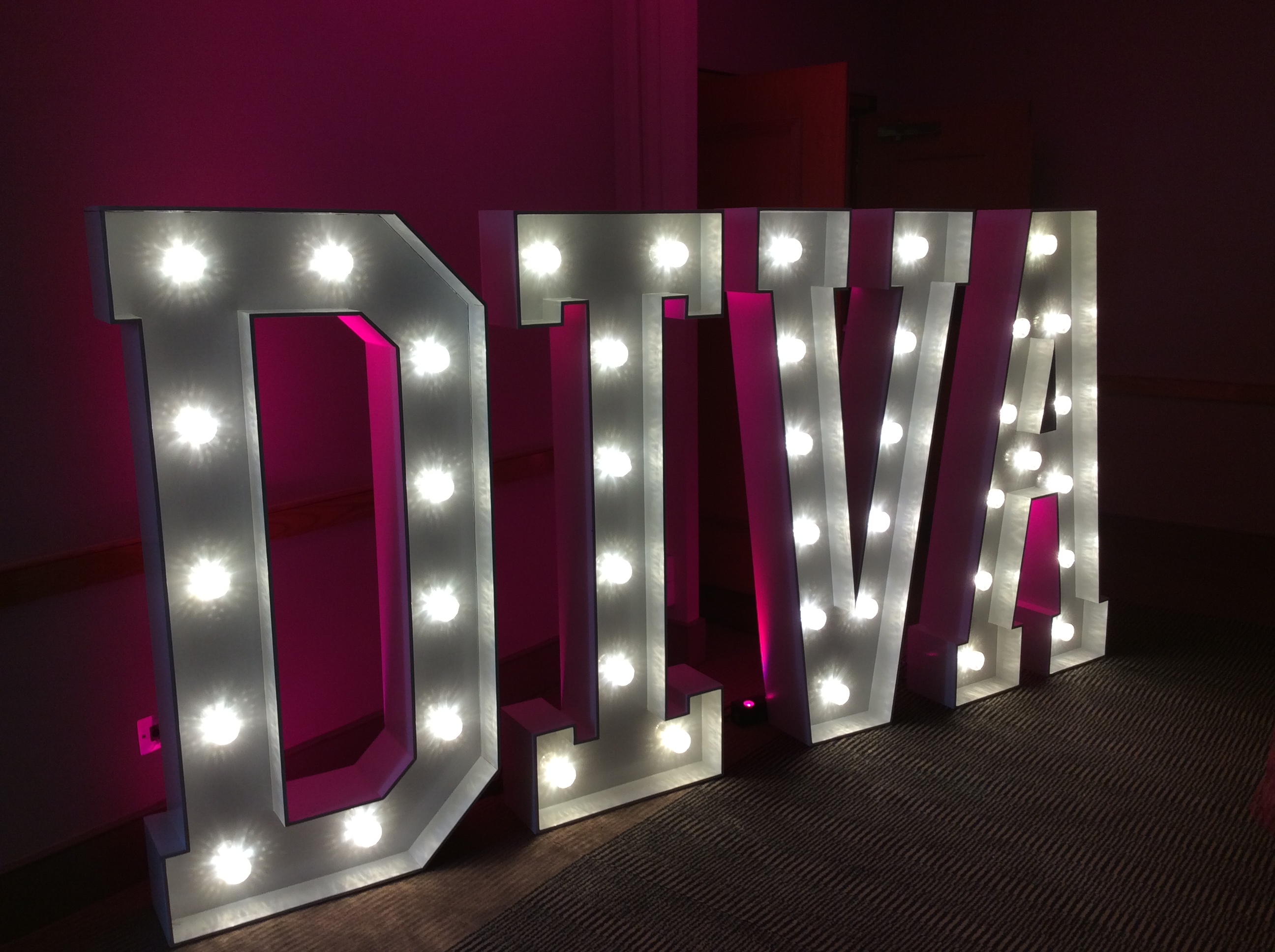 Light Up Letters spelling DIVA