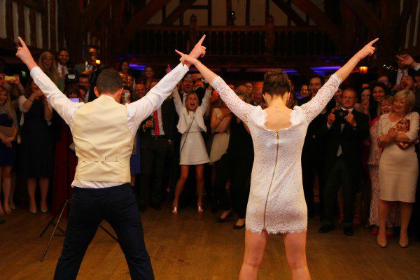 The first dance at a Great Fosters Wedding with Mighty Fine DJ