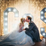 Light up letters at a Stoke Place Wedding