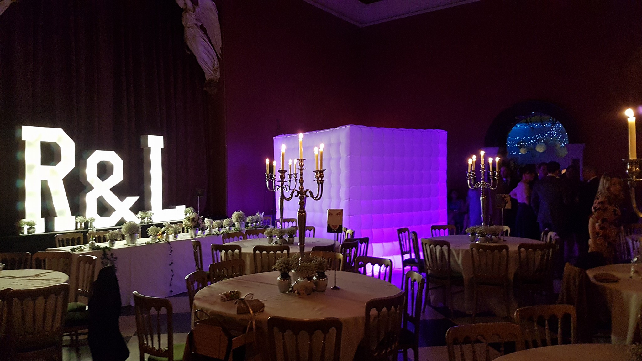 Hampton Court House Wedding with light up letters photo booth