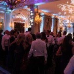 Wedding guests dance to DJ at the RAC club London