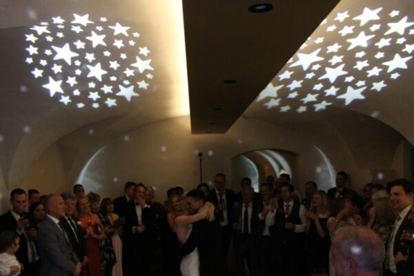 Wedding DJ playing at Queen's House in Greenwich, London with star light projections