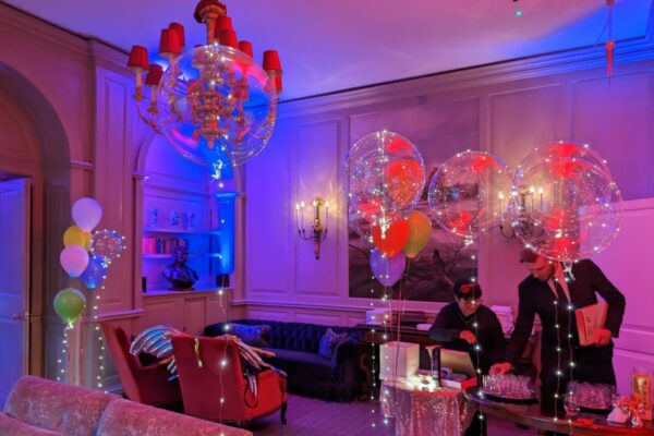 Book Berkshire wedding DJ at Cliveden House luxury UK event venue - LED balloons and mood lighting