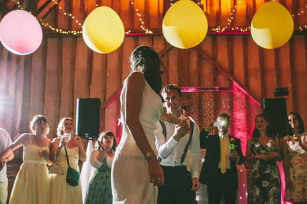 Wedding DJ and lighting options at Lillibrooke Manor barn wedding venue in Berkshire
