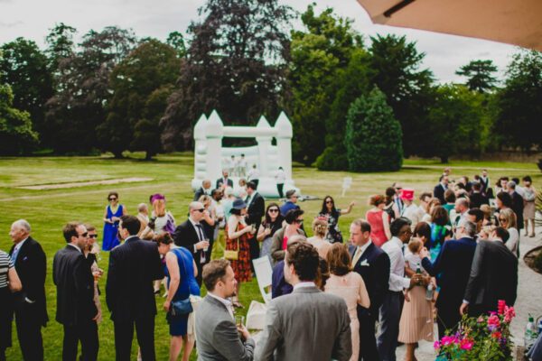 Wedding DJ at Stoke Place luxury wedding venue with outdoor spaces in Buckinghamshire