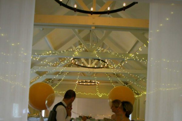 Wedding DJ at Stoke Place wedding venue in Buckinghamshire - ceiling lights