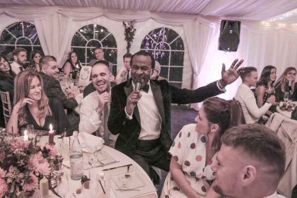 CR Motown & Soul Band sings amongst guests at wedding