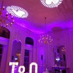 Wedding DJ set up at Carlton Terrace House including light up letters