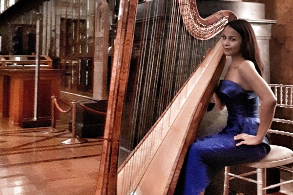 Female harpist available to hire for weddings, parties and events