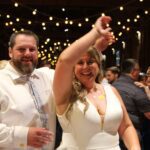 Wedding DJ at Lillibrooke Manor luxury Berkshire barn wedding venue - couple dancing