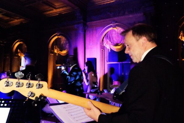 Wedding DJ at Cliveden House, Berkshire - live band on stage