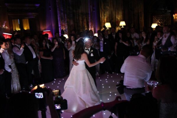 Wedding DJ at Cliveden House, Berkshire - bride dances with father