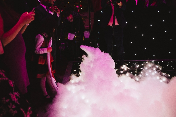 Dry ice dancing on the clouds effect for wedding first dance
