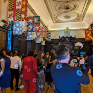 Guests dancing at London wedding venue, Stationers' Hall.